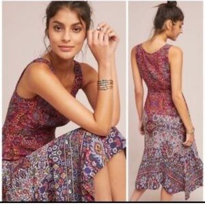 Anthropologie Multicolor Paisley Midi Dress